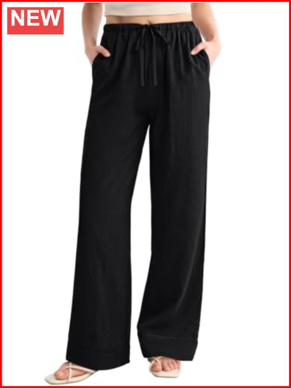 Wide Leg Pants for Women Casual Flowy Palazzo Pant 80% Rayon 20% Nylon